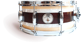 The same shell finished as a complete custom snare drum